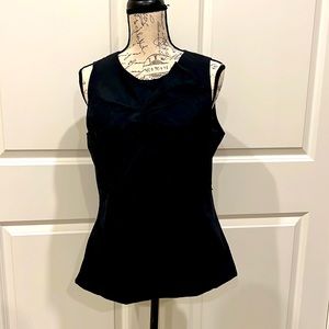 New York and Company black work top with front bow tie details.